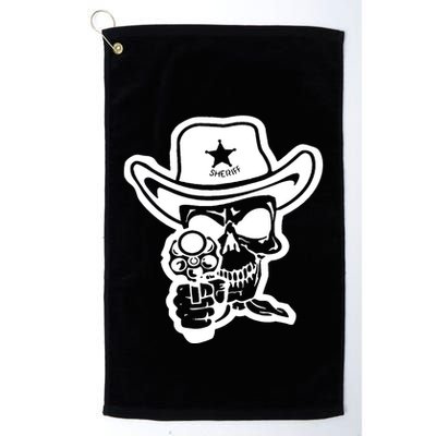 Sheriff Skull With Gun Golf Towel