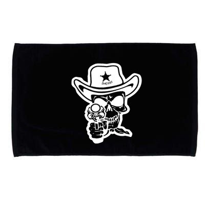 Sheriff Skull With Gun Microfiber Hand Towel