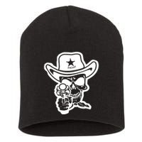 Sheriff Skull With Gun Short Acrylic Beanie