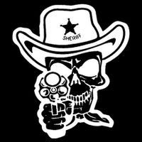 Sheriff Skull With Gun Short Acrylic Beanie