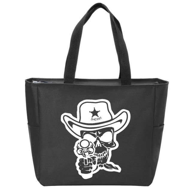 Sheriff Skull With Gun Zip Tote Bag