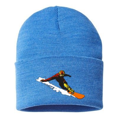 Snowboarding Snowboarder Winter Sport Snowboard Design Gift Sustainable Knit Beanie