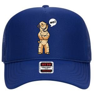 Stubborn Softcoated Wheaten Terrier Dog Funny High Crown Mesh Back Trucker Hat