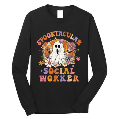 Spooktacular Social Worker Happy Halloween Spooky Matching Long Sleeve Shirt