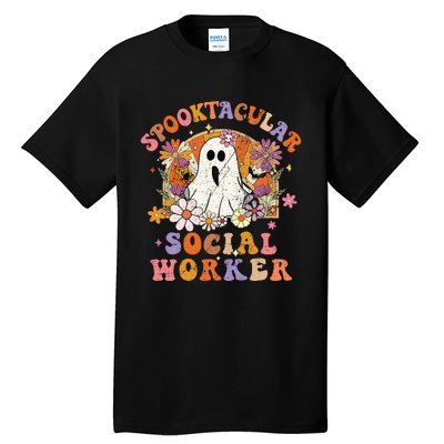 Spooktacular Social Worker Happy Halloween Spooky Matching Tall T-Shirt