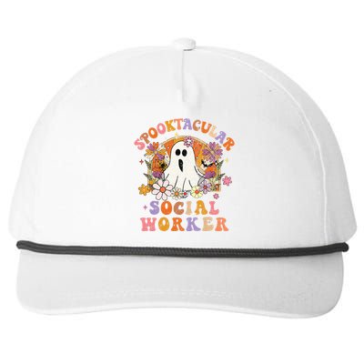 Spooktacular Social Worker Happy Halloween Spooky Matching Snapback Five-Panel Rope Hat