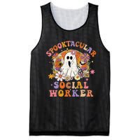 Spooktacular Social Worker Happy Halloween Spooky Matching Mesh Reversible Basketball Jersey Tank