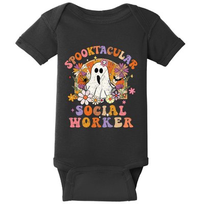 Spooktacular Social Worker Happy Halloween Spooky Matching Baby Bodysuit