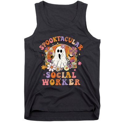 Spooktacular Social Worker Happy Halloween Spooky Matching Tank Top