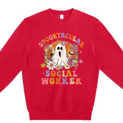 Spooktacular Social Worker Happy Halloween Spooky Matching Premium Crewneck Sweatshirt