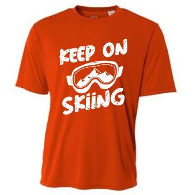 Skiing Ski Winter Vacation Keep On Skiing Gift Cooling Performance Crew T-Shirt