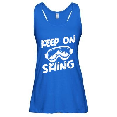 Skiing Ski Winter Vacation Keep On Skiing Gift Ladies Essential Flowy Tank