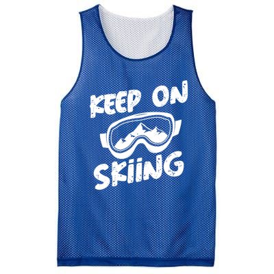 Skiing Ski Winter Vacation Keep On Skiing Gift Mesh Reversible Basketball Jersey Tank