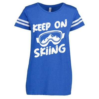 Skiing Ski Winter Vacation Keep On Skiing Gift Enza Ladies Jersey Football T-Shirt