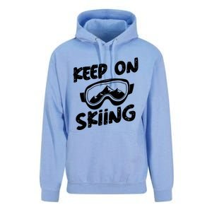 Skiing Ski Winter Vacation Keep On Skiing Gift Unisex Surf Hoodie