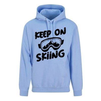 Skiing Ski Winter Vacation Keep On Skiing Gift Unisex Surf Hoodie