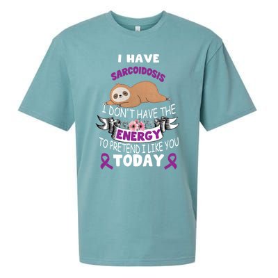 Sarcoidosis Sloth Warrior Awareness Funny Gift Halloween Purple Gift Sueded Cloud Jersey T-Shirt