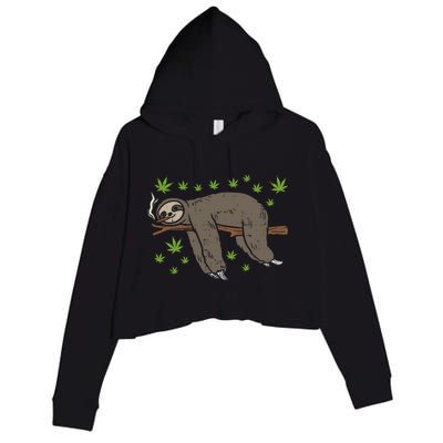 Sloth Smoking Weed Cannabis 420 Thc Marijuana Stoner Gift Crop Fleece Hoodie