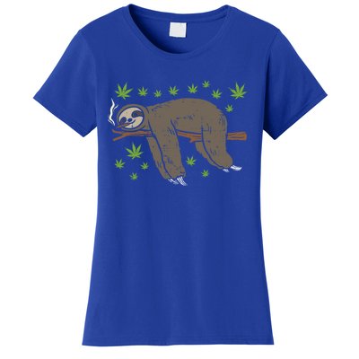 Sloth Smoking Weed Cannabis 420 Thc Marijuana Stoner Gift Women's T-Shirt