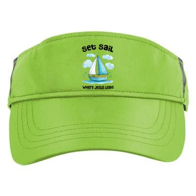 Set Sail Where Jesus Leads Adult Drive Performance Visor