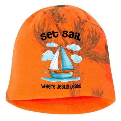 Set Sail Where Jesus Leads Kati - Camo Knit Beanie