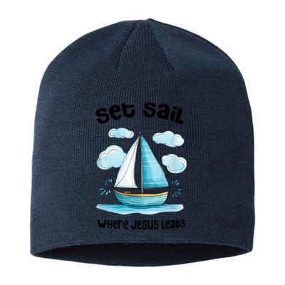 Set Sail Where Jesus Leads Sustainable Beanie