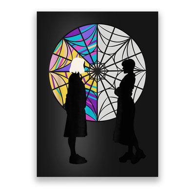 Silhouettes Spiderweb Window Wednesday And Enid Poster