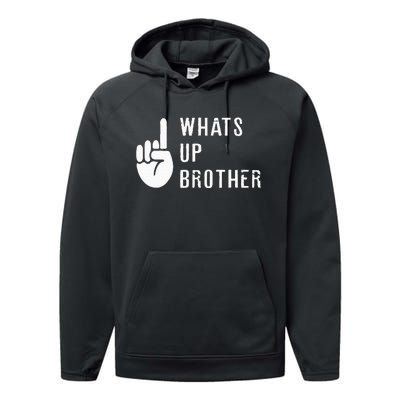 Sketch Streamer Whats Up Brother Performance Fleece Hoodie