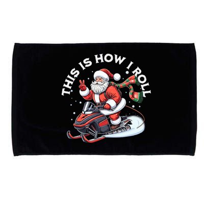 Santa Snowmobiling Xmas Funny Winter Holiday Christmas Microfiber Hand Towel