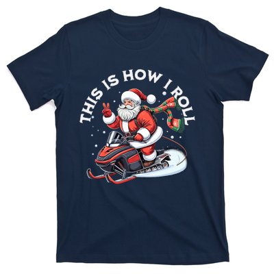 Santa Snowmobiling Xmas Funny Winter Holiday Christmas T-Shirt