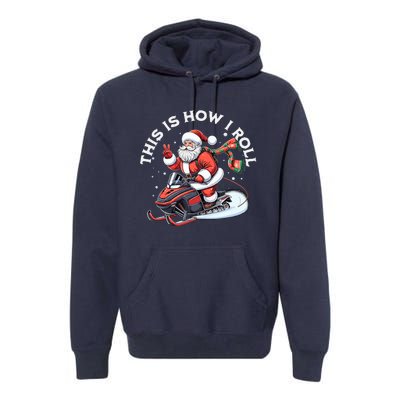 Santa Snowmobiling Xmas Funny Winter Holiday Christmas Premium Hoodie