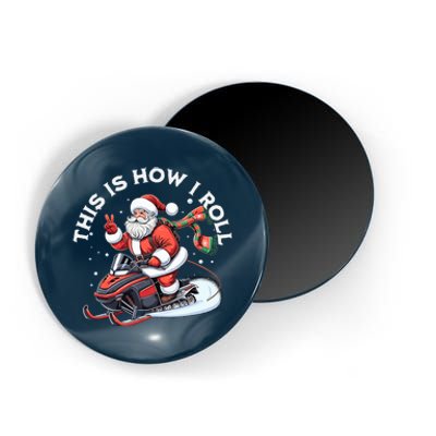 Santa Snowmobiling Xmas Funny Winter Holiday Christmas Magnet