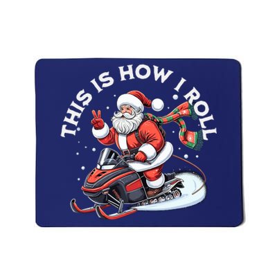 Santa Snowmobiling Xmas Funny Winter Holiday Christmas Mousepad