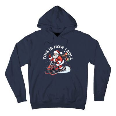 Santa Snowmobiling Xmas Funny Winter Holiday Christmas Tall Hoodie