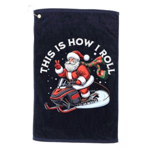 Santa Snowmobiling Xmas Funny Winter Holiday Christmas Platinum Collection Golf Towel