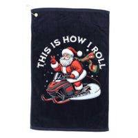 Santa Snowmobiling Xmas Funny Winter Holiday Christmas Platinum Collection Golf Towel