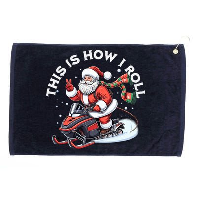 Santa Snowmobiling Xmas Funny Winter Holiday Christmas Grommeted Golf Towel