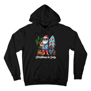 Santa Sunglasses Xmas Beach Tropical Christmas In July Hoodie