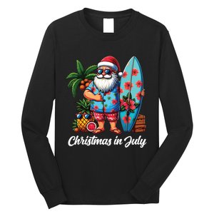 Santa Sunglasses Xmas Beach Tropical Christmas In July Long Sleeve Shirt