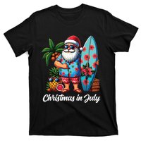 Santa Sunglasses Xmas Beach Tropical Christmas In July T-Shirt