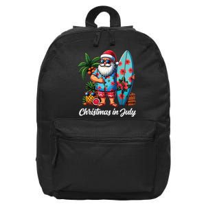 Santa Sunglasses Xmas Beach Tropical Christmas In July 16 in Basic Backpack