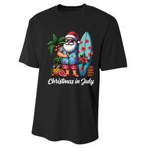 Santa Sunglasses Xmas Beach Tropical Christmas In July Performance Sprint T-Shirt