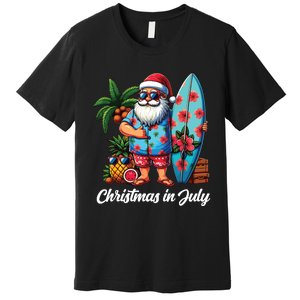 Santa Sunglasses Xmas Beach Tropical Christmas In July Premium T-Shirt