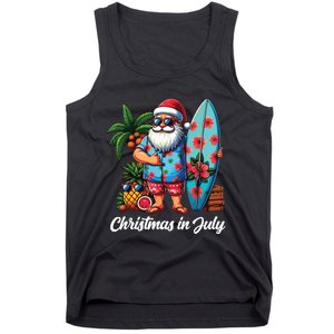 Santa Sunglasses Xmas Beach Tropical Christmas In July Tank Top