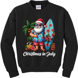 Santa Sunglasses Xmas Beach Tropical Christmas In July Kids Sweatshirt