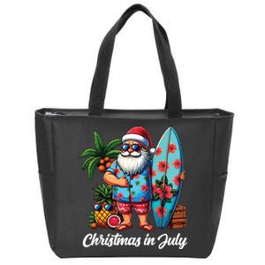 Santa Sunglasses Xmas Beach Tropical Christmas In July Zip Tote Bag