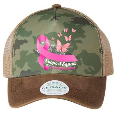 Support Squad You Are Not Alone Breast Cancer Butterfly Ribbon Legacy Tie Dye Trucker Hat