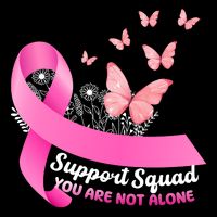 Support Squad You Are Not Alone Breast Cancer Butterfly Ribbon Drawstring Bag