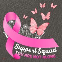 Support Squad You Are Not Alone Breast Cancer Butterfly Ribbon Cotton Canvas Backpack