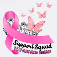 Support Squad You Are Not Alone Breast Cancer Butterfly Ribbon Flatbill Hat